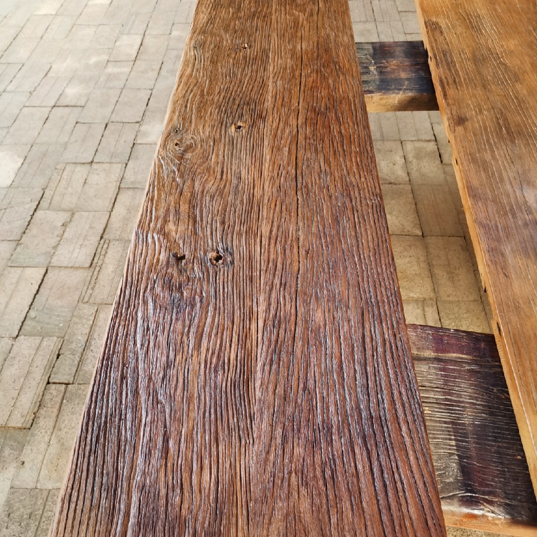 老榆木门板复古怀旧风化茶桌茶台民宿实木家具桌面旧木板