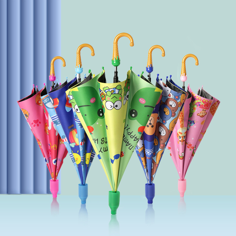 厂家现货新款学生男女儿童卡通可爱雨伞长柄遮阳伞可印制广告logo