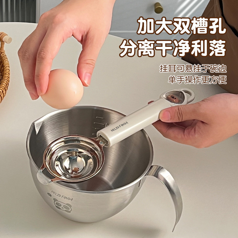 304ステンレス製オムライスハンドル付きキッチン焙煎専用目盛ボウル家庭用凉菜サラダ料理ボウル|undefined