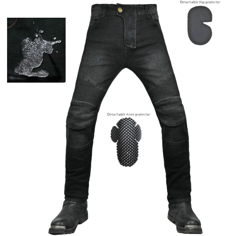 VOLERO motocicleta pantalones vaqueros hombres Four Seasons motocicleta elástico resistente a la caída ciclismo pantalones impermeable equipo de protección estándar