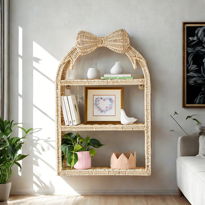 Canasta de almacenamiento de ratán de mariposa transfronteriza, estante de decoración de pared, decoración práctica, habitación de niños, decoración de tejido de casa de familia