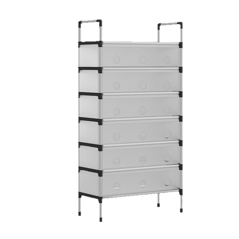 Estante de zapatos multicapa a prueba de polvo fácil de almacenar artefactos mágicos puerta dormitorio cubre espacio pequeño gabinete de zapatos multifuncional hogar ahorro de espacio image 5