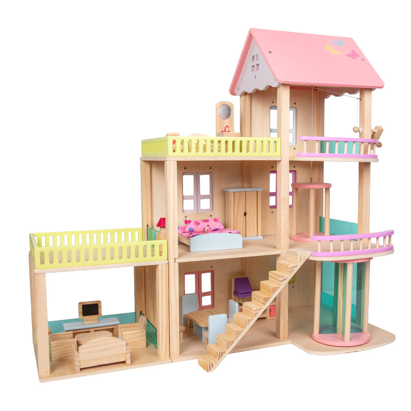 Casa de juego para niños mayores de 3 años 6 juguetes casa de muñecas pequeña princesa hembra Castillo chica Villa Casa regalo de cumpleaños