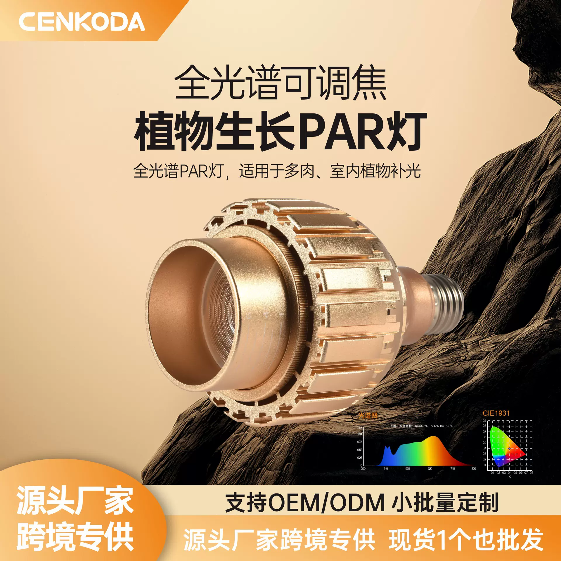 跨境可调焦距Par30植物生长灯 LED补光灯 20W高亮聚光射灯