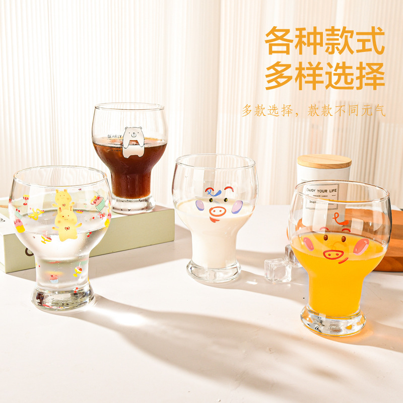 创意网红啤酒杯子酒杯大容量家用果汁牛奶杯玻璃杯DIY图案玻璃子|undefined