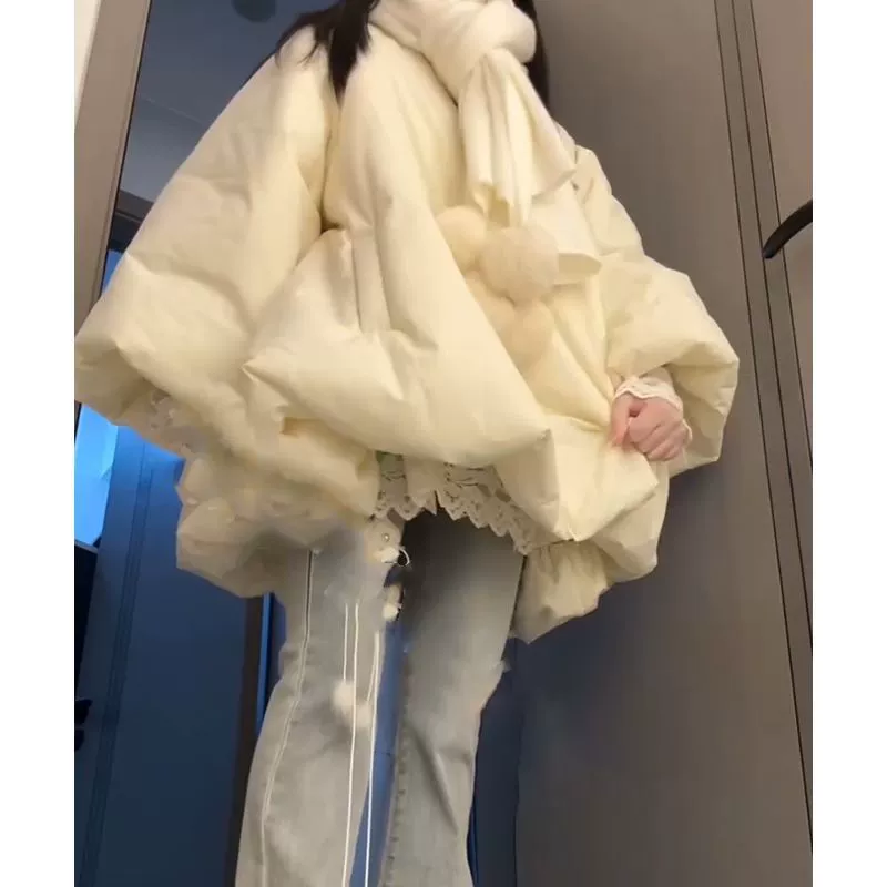 Сладкий и милый маленький человек с уменьшенным возрастом нежный рукав фонарь Хлеб Хлопковое пальто Женская толстая теплая хлопчатобумажная куртка Женская