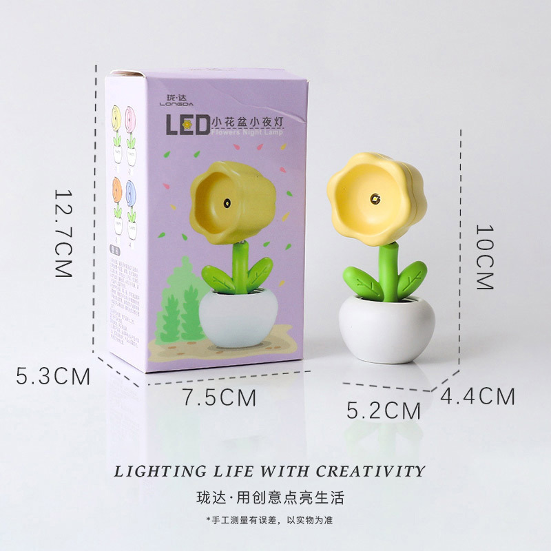 Batterie-Tischlampe Cartoon-Blumen DIY Creme-Gel Nachtlicht Mini-LED Stimmungslicht Kreatives Geschenk Dekofigur