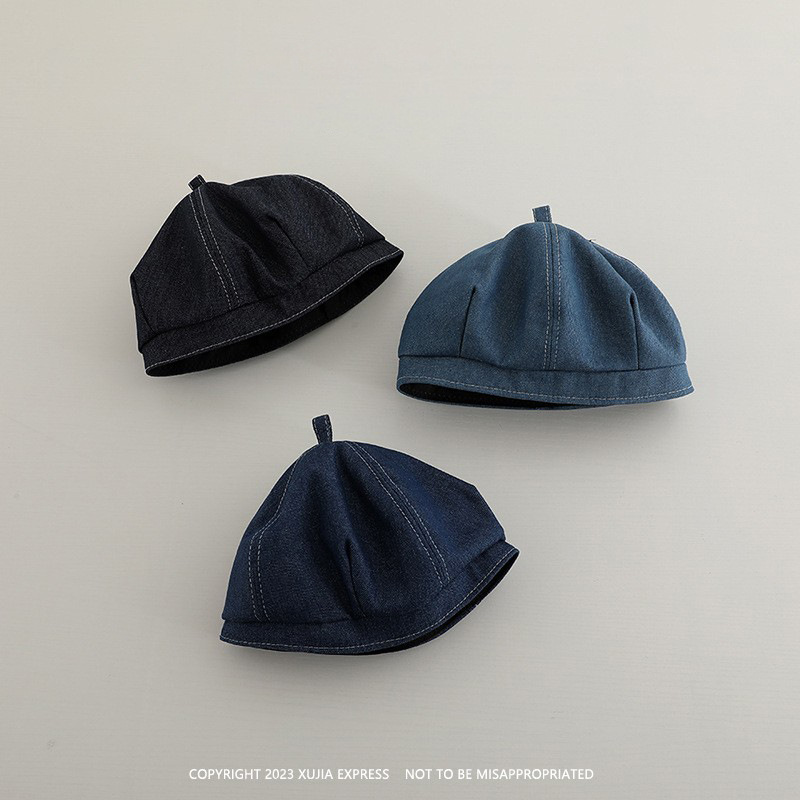 Niños japoneses vaqueros boina primavera y otoño delgada retro generales sombrero de ocho ángulos sombrero pintor bebé