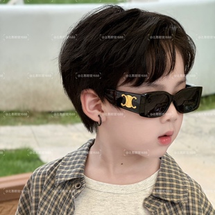 New children's sunglasses European and American style high-end sense box personalized sunscreen sunglasses boys and girls concave shape glasses