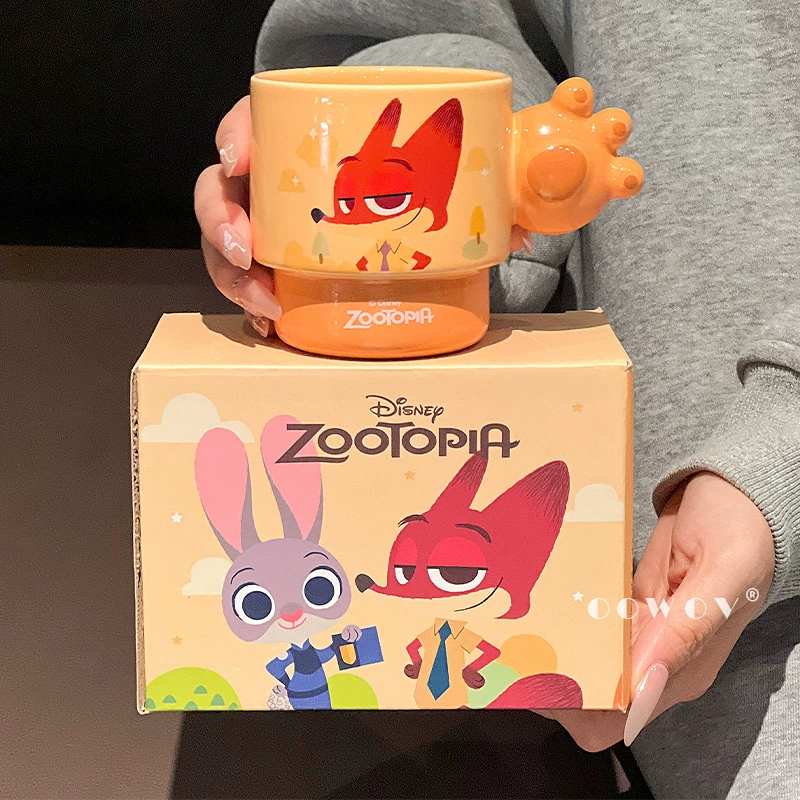 Кружка (Zootopia) набор из 4 керамических чашек, 300 мл каждая, подарочная коробка с Джуди и Ником