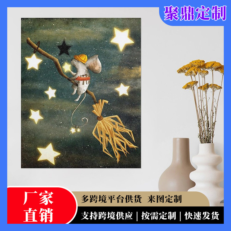 Modern Minimalist Living Room Decorative Art Style Anime Decorative Painting Background Wall Mural Hotel Poster Hanging Painting Frameless Painting