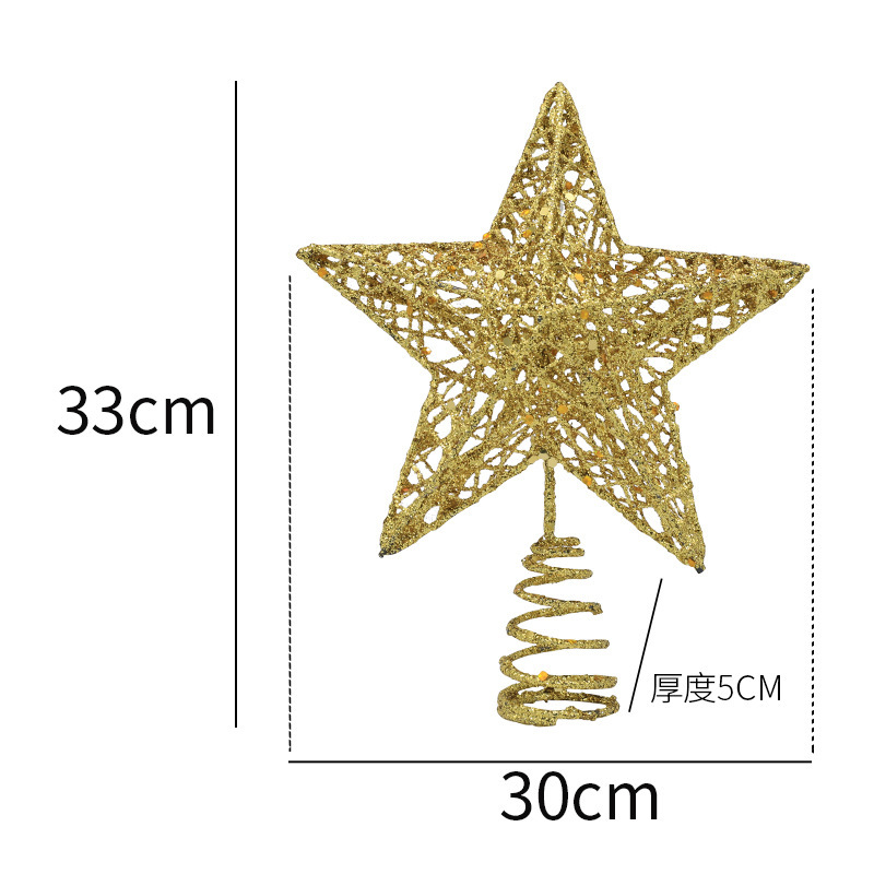 国境を越えて五角星鉄芸装飾品の樹頂星亮片縦型五角星クリスマス配置用品を供給する|undefined