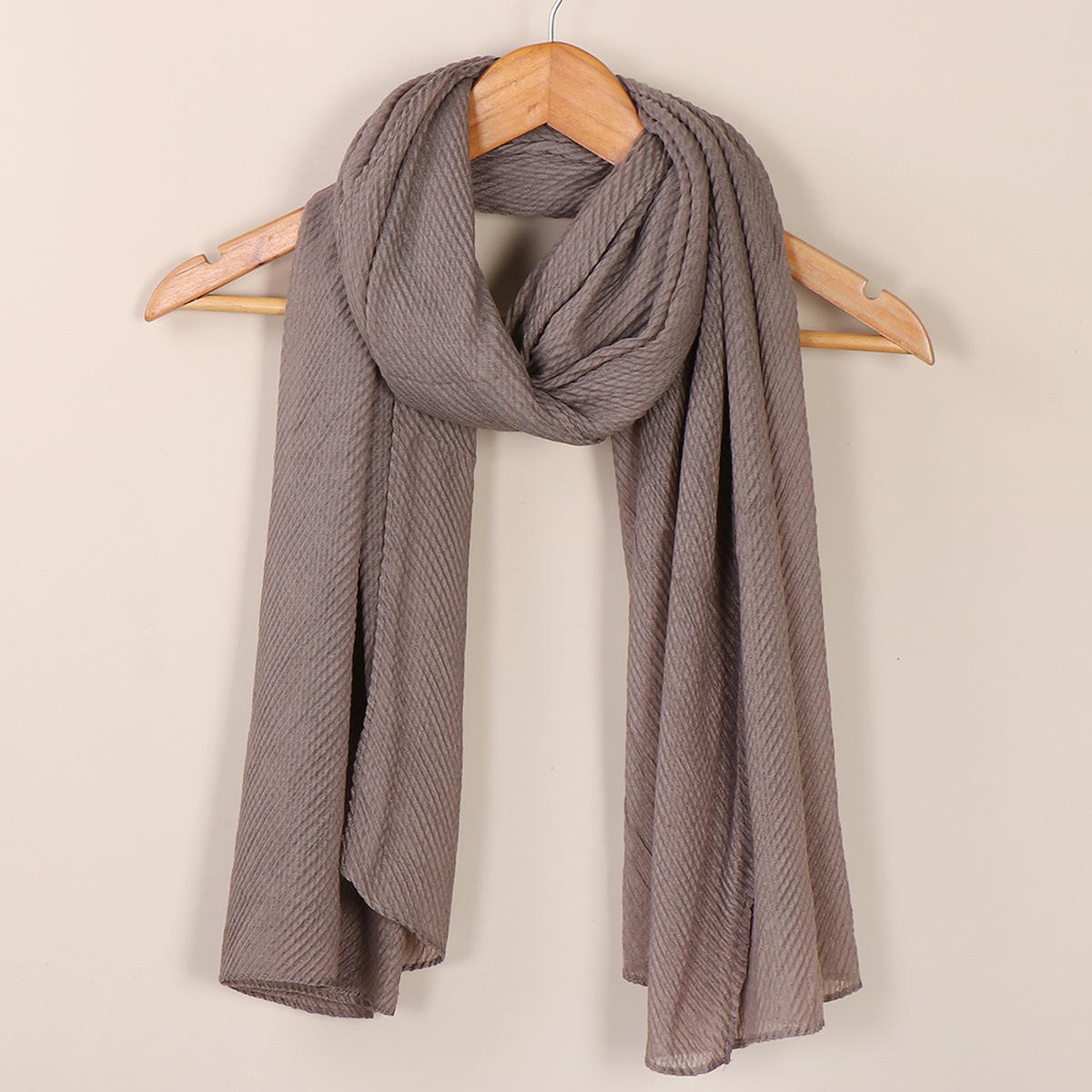 Women's Scarves wrinkled fashion plain wrinkled wrap headscarf solid color voile long shawl_voghion.com