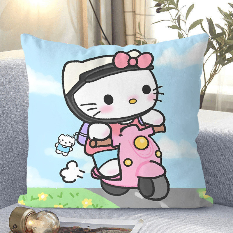 Hello Kitty, almohada de gato, Hello Kitty, almohada de corazón de niña, almohada de respaldo de dormitorio de estudiantes.