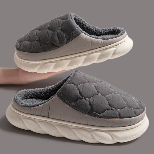 Men's Autumn/Winter 2025 Large Cotton Slippers, Indoor Home Slippers with Non-Slip Thick Sole, Down-filled Waterproof and Foot Odor-Control Slippers
