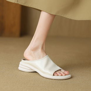 Giant Comfortable ~ Niche Design Sandals and Slippers Women's Summer Outwear Fashionable Soft-soled Wedge Thick-soled Sandals
