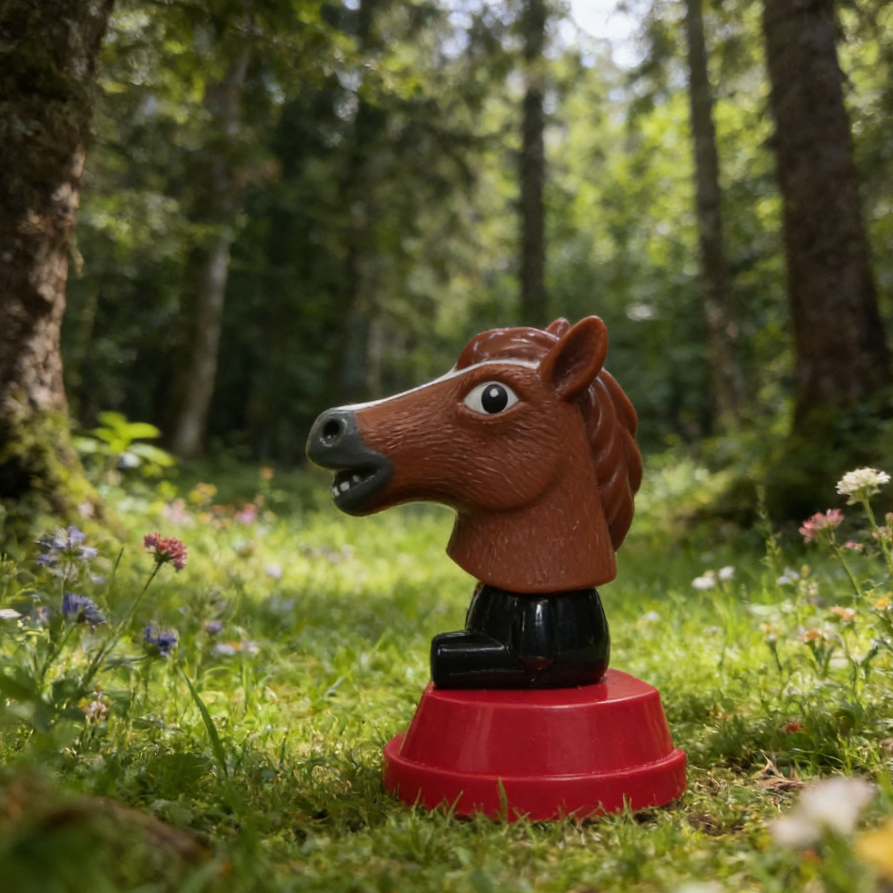 New Solar-Powered Shaking Horse Head Ornament, Beach Vacation Decoration, Desktop Small Gift, Cute Animal Decoration