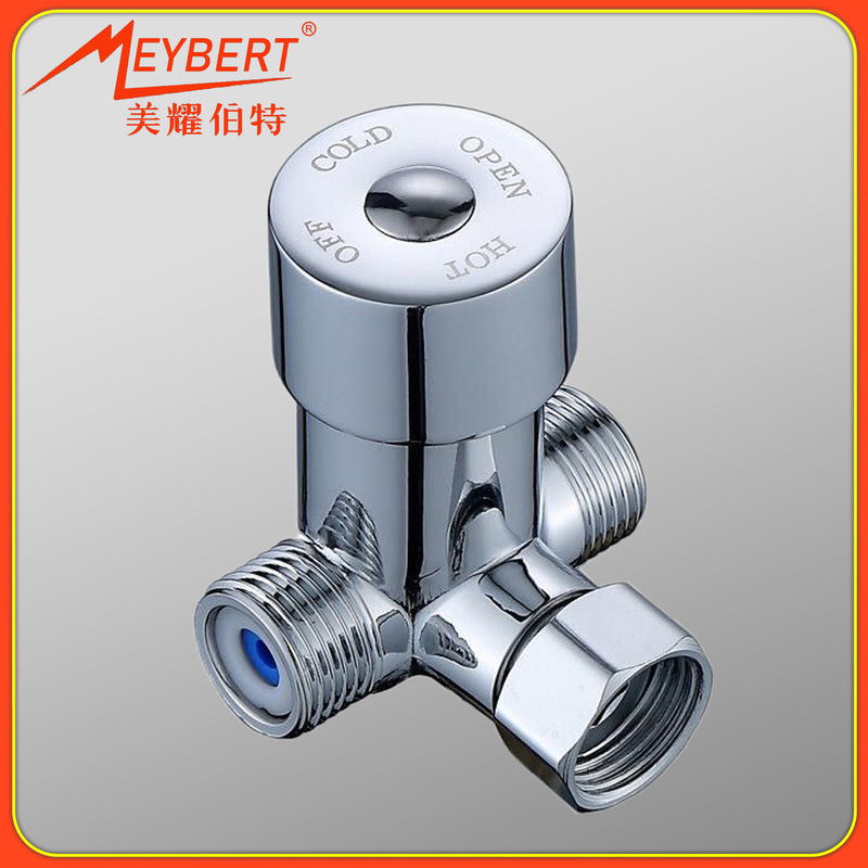 Faucet Hot and Cold Mixing Valve, Two-In-One-Out Brass Regulator Valve Parts, Temperature Control Valve, Thermostatic Temperature Control Faucet Hot and Cold Mixing Valve, Two-In-One-Out Brass Regulator Valve Parts, Temperature Control Valve, Thermostatic Temperature Control