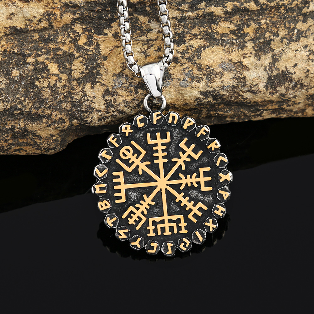Nordic Viking-Inspired Compass Necklace Image 8