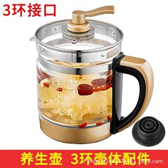 养生壶配件单壶的壶身3三环单卖通用玻璃壶体养身裸壶玻璃大三环