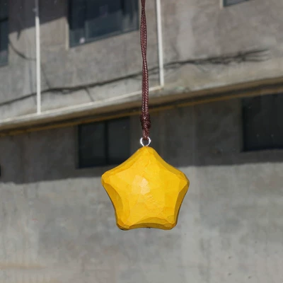 A Lucky Star Car Pendant, Cute Wooden Carving Hanging Ornament for Rearview Mirror, Good Luck Always Accompanies, New Gift, Aliexpress (Car hanging) - a-lucky-star