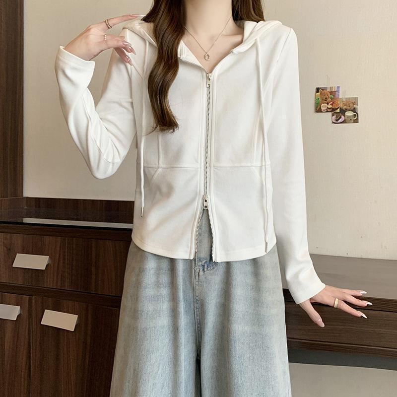 大码胖mm2025秋季连帽卫衣外套长袖开衫遮肉显瘦别致小上衣女|undefined