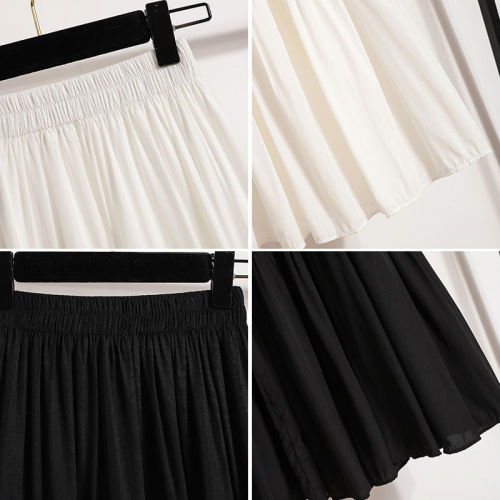 Stylish and Versatile Spring New Season Large Size Women's A-Line Maxi Skirt for Plus Size, High-Waisted Slimming Skirt