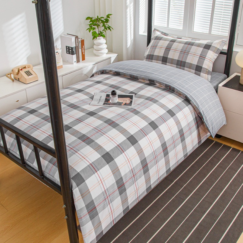 Juego de algodón de tres piezas para dormitorio de estudiantes, juego de seis piezas de algodón puro, funda de edredón, litera, kit de dormitorio, compra al por mayor