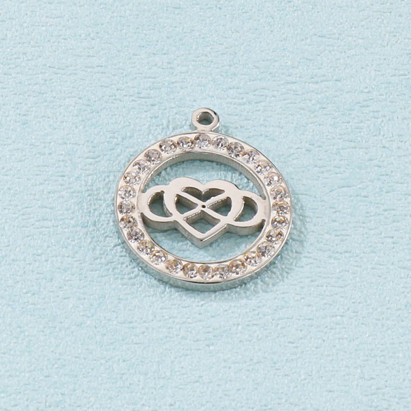 1 Piece Quantity 1 Piece Stainless Steel Zircon 18K Gold Plated Infinity Heart Shape