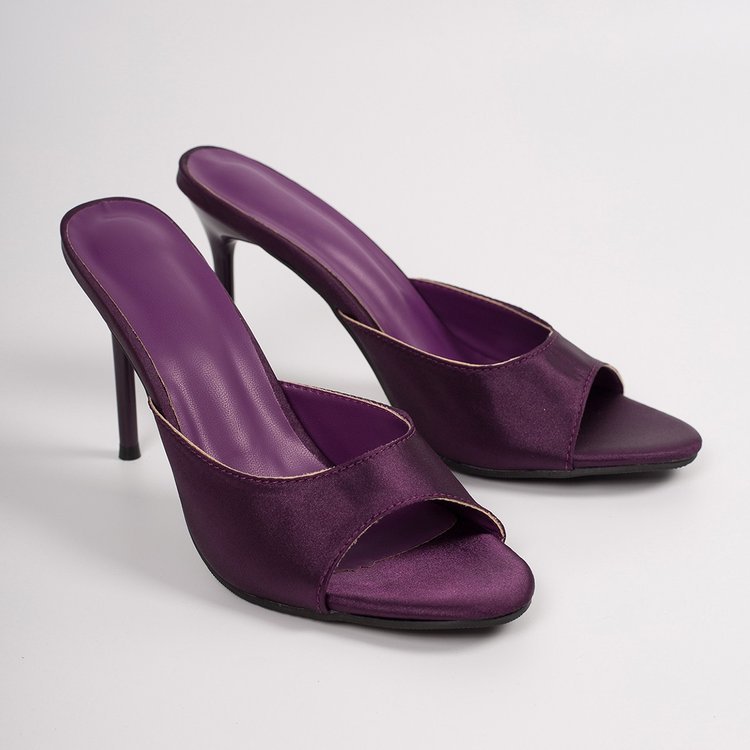 Sandalias de Tacón Fino con Tira Única de Tela para Verano