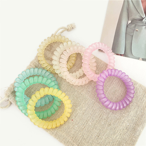 Korean Version High-Elastic Jelly Color Phone Cord Braided Hairstyle Teenage Girl Simple Ponytail Hair Tie Rubber Band Hair Accessory
