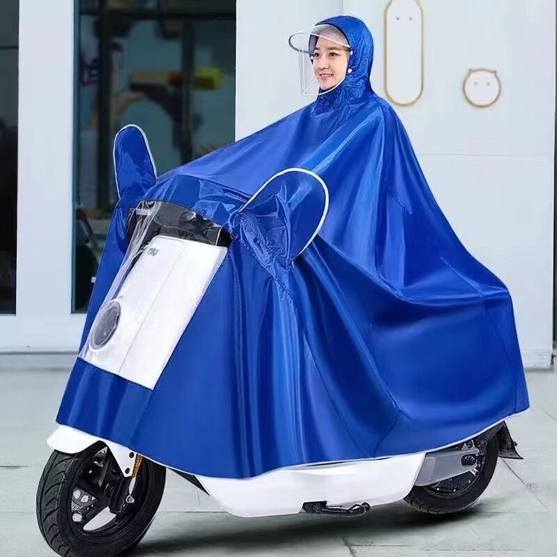 Raincoat Electric Car Motorcycle Poncho Single Men Women Double Extra-large Thickened Double-layer Hat-brim Anti-rainstorm rain gear