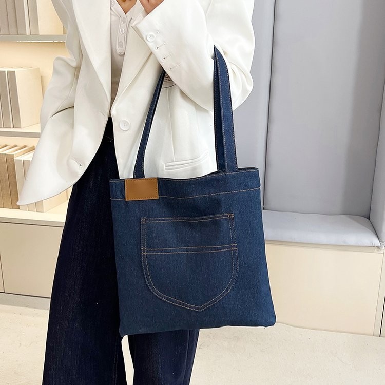 Nueva bolsa de hombro de vaqueros, bolsa de compras de gran capacidad, bolsa de madre, bolsa de arte, bolsa de estudiantes, bolsa de clase simple para viajar.