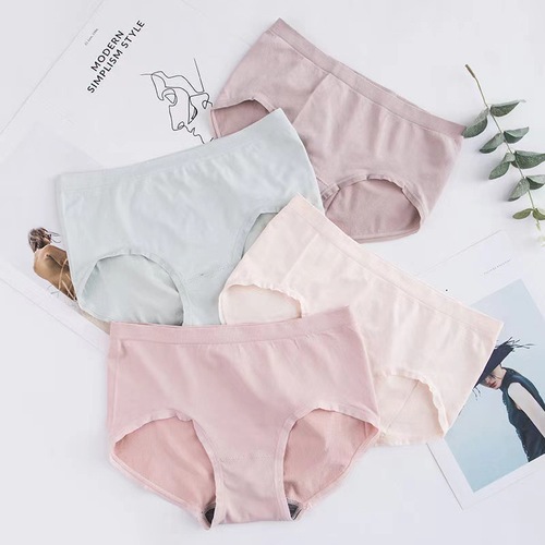 Silver Box 1.0 Graphene Briefs Women's Cool Nude Feeling Antibacterial Hip Raising Mid-waist Solid Color Seamless Briefs Box