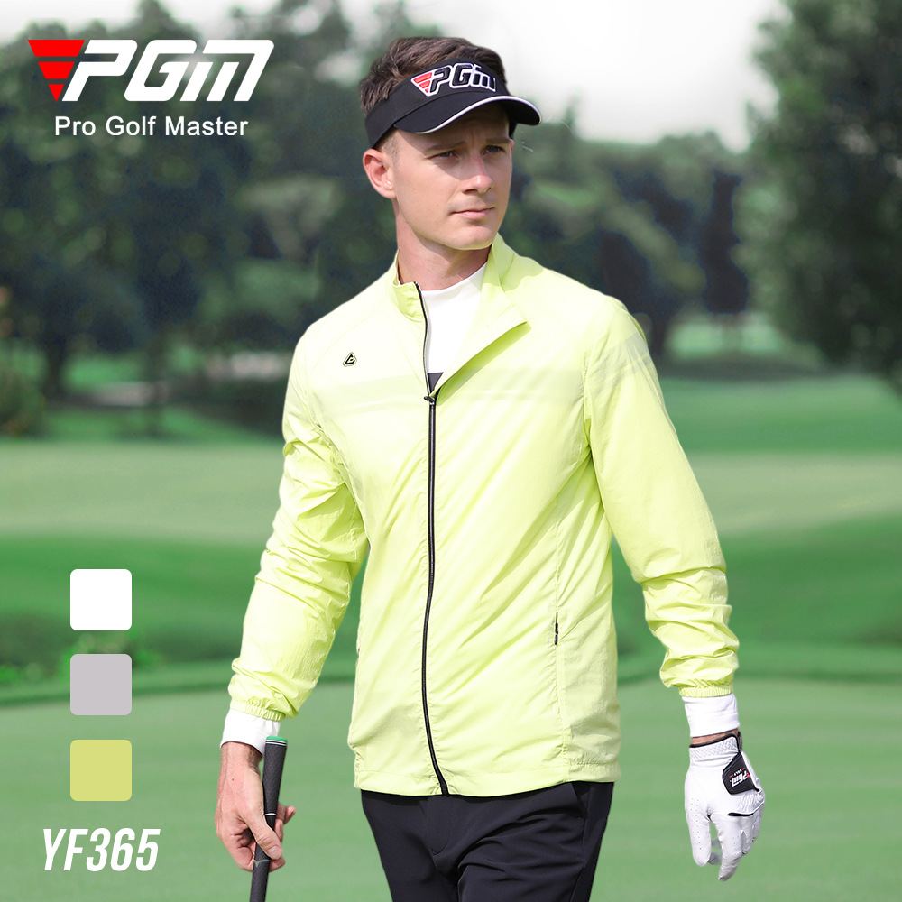 Áo khoác chống nắng golf nam PGM dài tay thoáng khí — Áo khoác dài tay nam YF365 màu xanh trái cây, YF365 Áo khoác nam dài tay màu xám, YF365 Áo khoác nam dài tay màu trắng