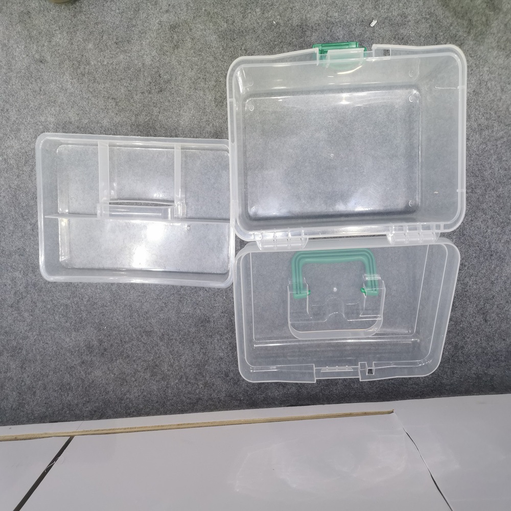 Caja Botiquín de Medicamentos Portátil de Doble Capa de Plástico PP para Medicamentos