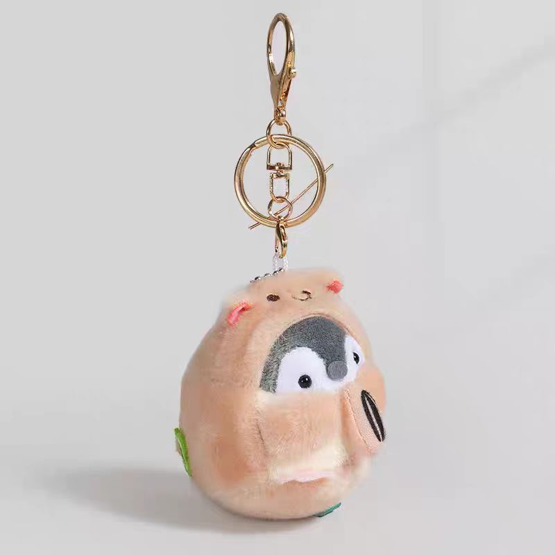 Viaje pingüino colgante japonés lindo muñeca mochila llaveros energía bolsas pareja muñeca de peluche colgante
