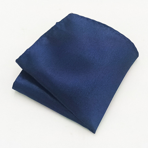 Manufacturer men's suit pocket square solid color glossy polyester silk square scarf handkerchief multi-color optional