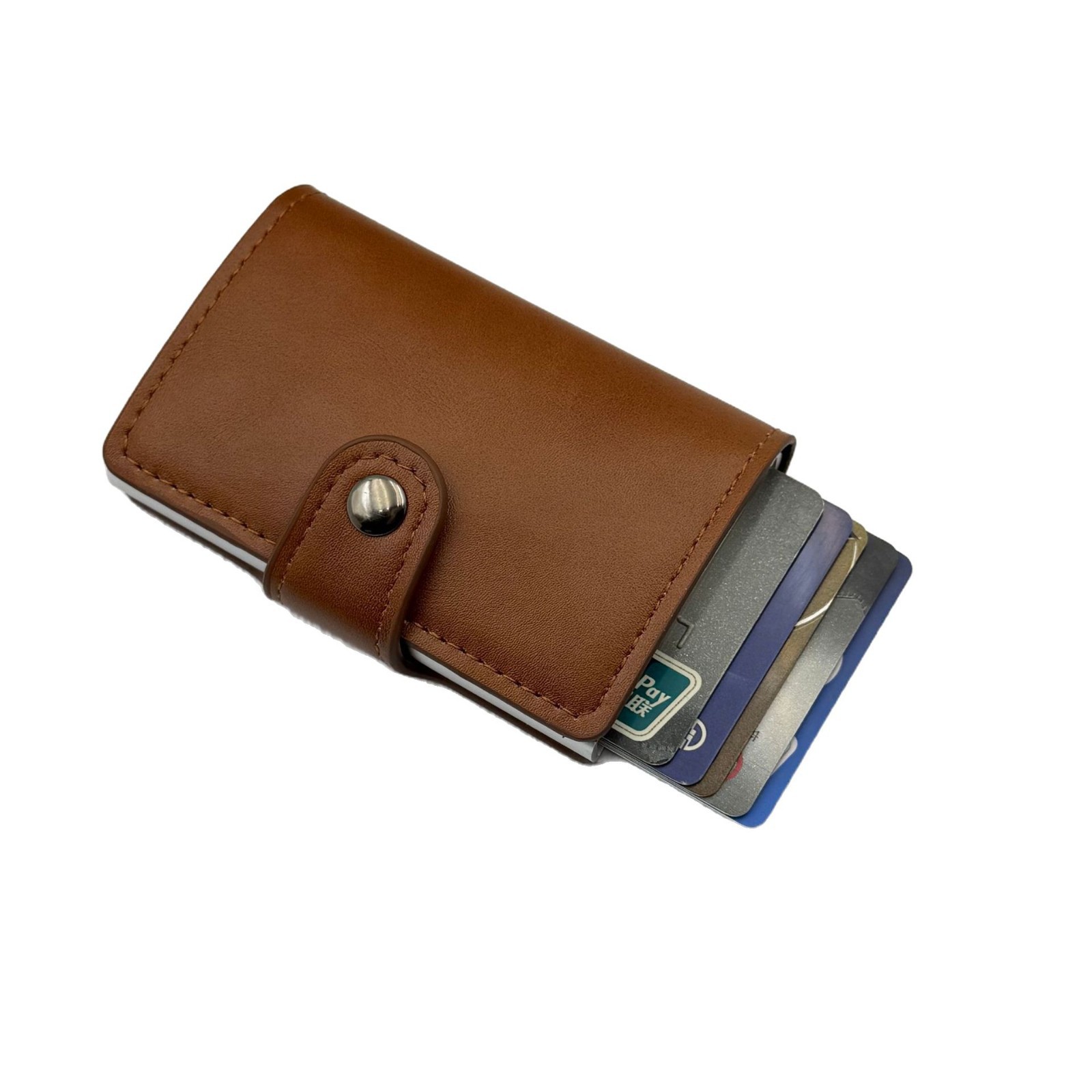 Venta directa de fábrica paquete de tarjetas RFID almacenamiento de documentos cepillo antirrobo transfronterizo Amazon producto explosivo caja de tarjetas de aleación de aluminio billetera pequeña