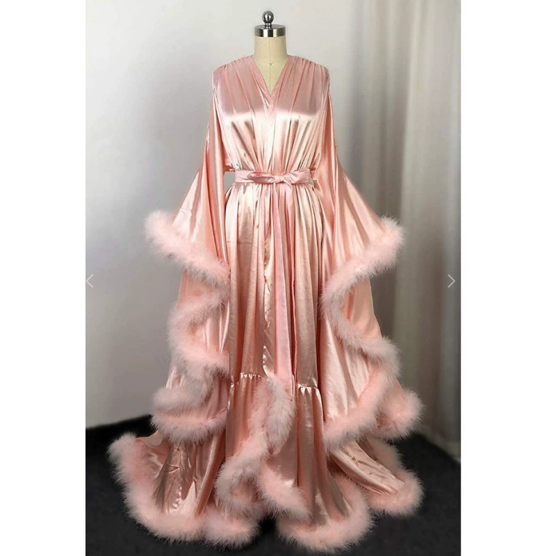 Европейский и американский халат, свадебный плащ для невесты, сценического выступления, длинный плюс меховой плащ, костюм простого стиля