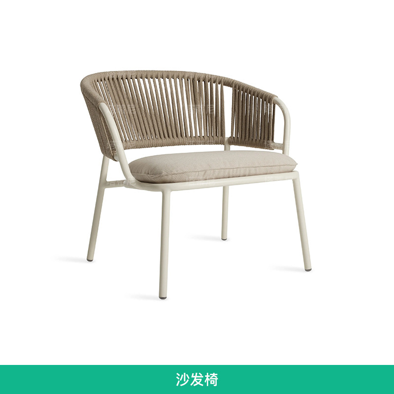 Mesas y sillas para exteriores, tejido de ratán, ocio al aire libre, sencillas y creativas, jardín moderno, balcón, patio, terraza de villa, conjunto B&B. image 7