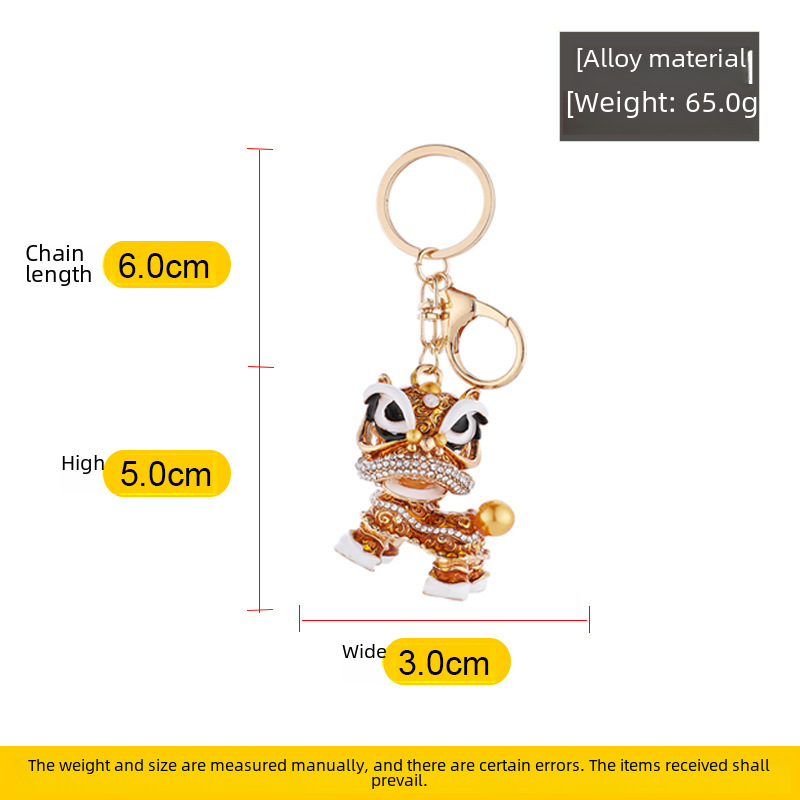 불산 창조적 인 다이아몬드가 박힌 사자 열쇠 고리 다이아몬드 가방 액세서리 자동차 키 체인 선물 도매