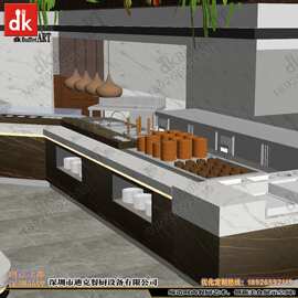 酒店自助餐厅大理石移动布菲台设计自助餐台图片石材