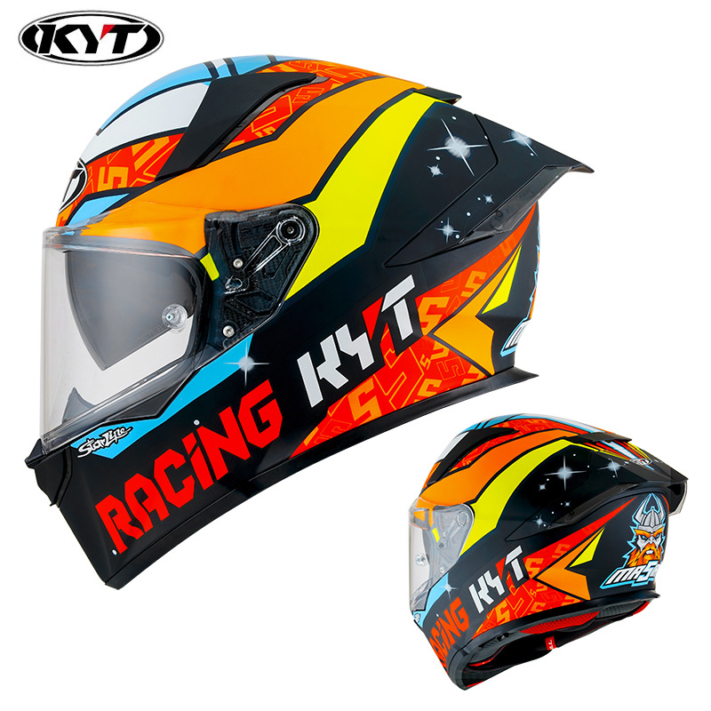 New KYT full helmet motorcycle helmet summer men's anti-fog double lens R2R imported motorcycle helmet for men and women
