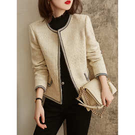 小香风外套女装2023新款秋季感时尚法式设计感小众夹克上衣冬