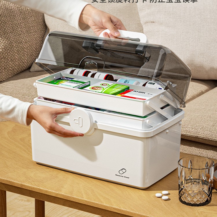 Japanese medicine box household large capacity multi-layer medicine box full set emergency medical and medical storage medicine box
