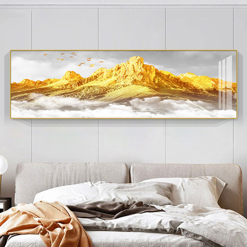 新款日照金山沙发背景墙装饰画背靠金山客厅壁画夫妻主卧床头挂画|undefined