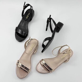 Spring and Summer New Foreign Trade Cross-border Chunky Heel Roman Sandals Women's Fashion Shoe Buckle Low Heel Sandals
