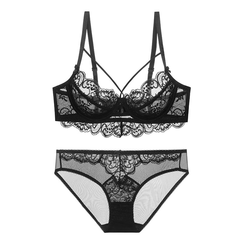 Neues sexy Spitzen-Unterwäsche-BH-Set für Damen mit gutem Halt, großer Brust, schlankem Aussehen_voghion.com