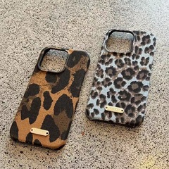 秋冬モデルの綿布は色の豹の紋様にぶつかってリンゴの16promaxの携帯の箱のiPhone14の新型の15半包みの13を適用します。